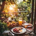 a table with food on it