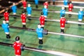 Table football game, Soccer table with red and blue players Royalty Free Stock Photo