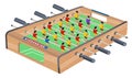 Table Football Game Hobby or Leisure Isometric View. Wooden Table Soccer. Sport team football players. For entertainment sports. Royalty Free Stock Photo