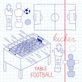 Table football icons set. Vector illustration