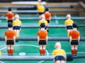 Table football Soccer game with Red and yellow players Team Royalty Free Stock Photo