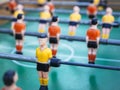 Table football Soccer players game with Red and yellow Team Royalty Free Stock Photo