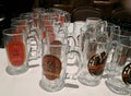 Table full of beer mugs at Star Trek Convention Royalty Free Stock Photo