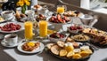 A table full of food and drinks Royalty Free Stock Photo