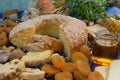 Table full of homemade sweets for breakfast or snack