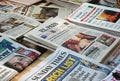 Table full of International Newspapers Royalty Free Stock Photo