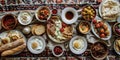 turkish breakfast, full table of turkish food