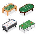 Table Game Set Isometric View. Vector
