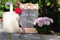 Table garden time Royalty Free Stock Photo
