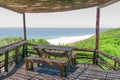 Table in the gazebo overlooking the Indian Ocean Mozambique Africa