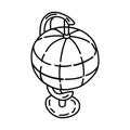 Table Globe Icon. Doodle Hand Drawn or Outline Icon Style Royalty Free Stock Photo