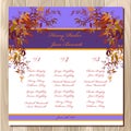 Table guest list. Autumn wild grape background. Wedding design template.