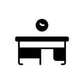 Black solid icon for Table, desk and workplace Royalty Free Stock Photo