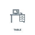 Table icon from office tools collection. Simple line Table icon for templates, web design and infographics Royalty Free Stock Photo