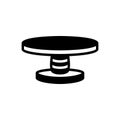 Black solid icon for Table, round and furniture Royalty Free Stock Photo