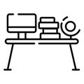 The table icon. Workplace and job, office, working symbol. Flat Royalty Free Stock Photo