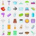 Table icons set, cartoon style Royalty Free Stock Photo