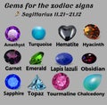 Table : Precious stones for Sagittarius zodiac signs