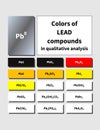 A table of inorganic Lead compounds colors Royalty Free Stock Photo