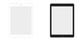 Table Ipad in white and black color vector eps10. Tablet flat style. Two tablet white and black set.