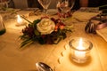 Table laid for a romantic dinner