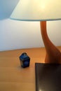 Table Lamp beside the book with Pencil Royalty Free Stock Photo