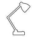 Table lamp Desk light electric for interior home contour outline icon black color vector illustration flat style image