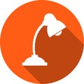 Table lamp flat color round icon with shadow