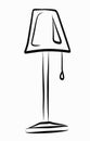 Table lamp. Floor lamp. Chandelier. Vector picture drawn by hand from a set about home life and comfort. There are many household Royalty Free Stock Photo