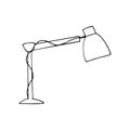 Table lamp icon. sketch hand drawn doodle style. vector, minimalism, monochrome. lighting, device, interior