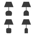 Table lamp icons vector background