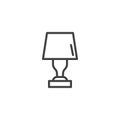 Table lamp light outline icon Royalty Free Stock Photo