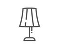 Table lamp line icon. Bedside light sign. Vector