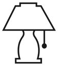 Table lamp line icon. Bedside light symbol