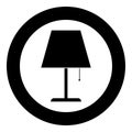 Table lamp Night lamp Clasic lamp icon in circle round black color vector illustration flat style image Royalty Free Stock Photo