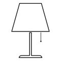 Table lamp Night lamp Clasic lamp icon black color outline vector illustration flat style image