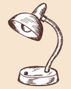 Table lamp sketch Royalty Free Stock Photo