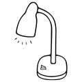 Table lamp. Sketch. Home interior item. Vector illustration. Outline on an isolated background. Doodle style. Bright light. Royalty Free Stock Photo