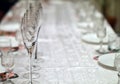 Table layout - a white cloth with the laid-out tab