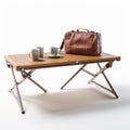 Dynamic Outdoor Shots: Brown Folding Coffee Table For Camping