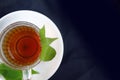 Green tea background image. Green tea with leafs Royalty Free Stock Photo