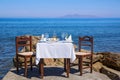 Table for lunch at Navy pier Royalty Free Stock Photo