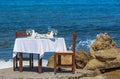 Table for lunch at Navy pier Royalty Free Stock Photo