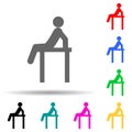 Table, man multi color style icon. Simple glyph, flat vector of man sitting on icons for ui and ux, website or mobile application Royalty Free Stock Photo