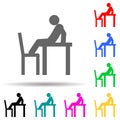 Table, man, sitting multi color style icon. Simple glyph, flat vector of man sitting on icons for ui and ux, website or mobile Royalty Free Stock Photo