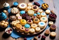 a table with many different types of desserts on it Royalty Free Stock Photo