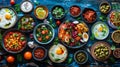 A table with many different types of food on it, AI Royalty Free Stock Photo