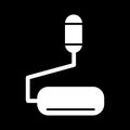Table microphone vector icon. Black and white microphone illustration. Solid linear icon. Royalty Free Stock Photo
