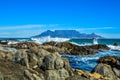 Table mountain beach , view from Blouberg cape town Royalty Free Stock Photo