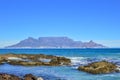 Table mountain beach , view from Blouberg cape town Royalty Free Stock Photo